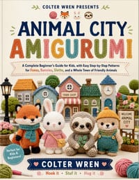 Animal City Amigurumi: A Complete Beginner's Guide for Kids, with Easy Step-by-Step Patterns for Foxes, Bunnies, Sloths, and a Whole Town of Friendly cover
