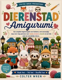 DIERENSTAD Amigurumi: Een complete beginnersgids voor kinderen, met eenvoudige stap-voor-stap patronen voor vossen, konijnen, luiaards en een hele sta cover