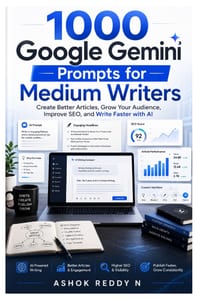 1000 Google Gemini Prompts for Medium Writers: Create Better Articles, Grow Your Audience, Improve SEO, and Write Faster with AI cover