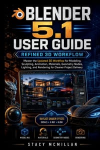 Blender 5.1 User Guide: Master the Updated 3D Workflow for Modeling, Sculpting, Animation, Materials, Geometry Nodes, Lighting, and Rendering for Clea cover