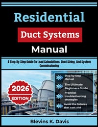 Residential Duct Systems Manual 2026: A Step-By-Step Guide To Load Calculations, Duct Sizing, And System Commissioning cover