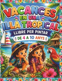Vacances en una illa tropical: llibre per pintar cover