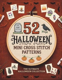 52 Mini Halloween Cross Stitch Patterns: Easy Beginner Charts for Spooky Ghosts, Pumpkins, Bats & More cover