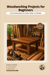 Woodworking Projects for Beginners: From Cutting Board to Coffee Table in 12 Builds cover