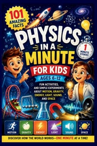Physics in a Minute for Kids: Fun Activities and Simple Experiments about Motion, Gravity, Energy, Space, Light and Sound for Kids Ages 6-12 cover