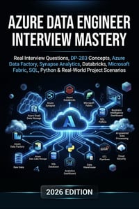 Azure Data Engineer Interview Mastery: Interview Questions, DP-203, Data Factory, Synapse Analytics, Databricks, Microsoft Fabric, SQL, Python and Rea cover