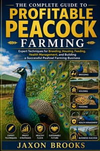 The Complete Guide to Profitable Peacock Farming: Expert Techniques for Breeding, Housing, Feeding, Health Management, and Building a Successful Peafo cover