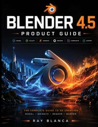 Blender 4.5 Product Guide: Mastering 3D Modeling, Animation, and Rendering: A Complete Step-by-Step Guide cover