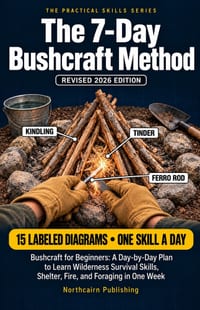 The 7-Day Bushcraft Method: Bushcraft for Beginners: A Day-by-Day Plan to Learn Wilderness Survival Skills, Shelter, Fire, and Foraging in One Week cover