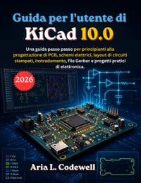 Guida per l'utente di KiCad 10.0: Una guida passo passo per principianti alla progettazione di PCB, schemi elettrici, layout di circuiti stampati, ins cover