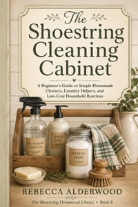 The Shoestring Cleaning Cabinet: A Beginner's Guide to Simple Homemade Cleaners, Laundry Helpers, and Low-Cost Household Routines cover