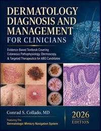 Dermatology Diagnosis and Management for Clinicians: Evidence-Based Textbook Covering Cutaneous Pathophysiology, Dermoscopy, & Targeted Therapeutics f cover