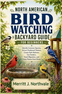 North American Bird Watching Backyard Guide for Beginners: Identify Common Species, Attract Feathered Visitors, Create Safe Habitats, Use Feeders, Tra cover