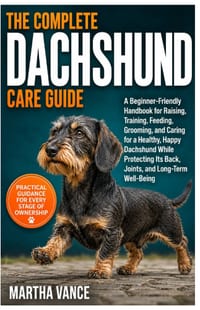 The Complete Dachshund Care Guide: A Beginner-Friendly Handbook for Raising, Training, Feeding, Grooming, And Caring for a Healthy, Happy Dachshund Wh cover