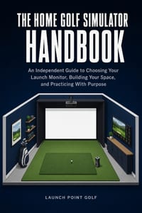 The Home Golf Simulator Handbook: An Independent Guide to Choosing Your Launch Monitor, Building Your Space, and Practicing With Purpose cover