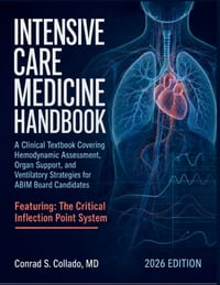 Intensive Care Medicine Handbook 2026: A Clinical Textbook Covering Hemodynamic Assessment, Organ Support, and Ventilatory Strategies for ABIM Board C cover