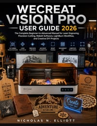 Wecreat Vision Pro User Guide 2026: The Complete Beginner-to-Advanced Manual for Laser Engraving, Precision Cutting, MakeIt Software, LightBurn Workfl cover