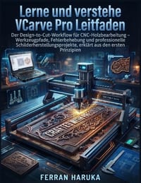 Lerne Und Verstehe Vcarve Pro Leitfaden: Der Design-to-Cut-Workflow für CNC-Holzbearbeitung - Werkzeugpfade, Fehlerbehebung und professionelle Schilde cover