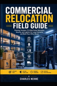 COMMERCIAL RELOCATION FIELD GUIDE (Toolkit): Planning, Furniture, IT & Data Center Relocation, Security, and Logistics for Large Enterprise and Multi- cover