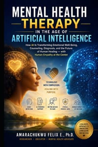 Mental Health Therapy in the Age of Artificial Intelligence: How AI Is Transforming Emotional Well-Being, Counseling, Diagnosis, and the Future of Hum cover