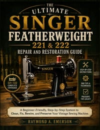 The Ultimate Singer Featherweight 221 & 222 Repair and Restoration Guide: A Beginner-Friendly, Step-by-Step System to Clean, Fix, Rewire, and Preserve cover