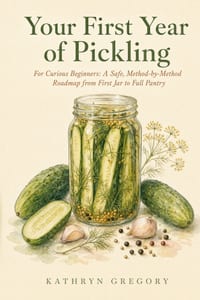 Your First Year of Pickling: For Curious Beginners: A Safe, Method-by-Method Roadmap from First Jar to Full Pantry cover