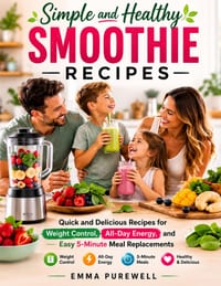 Simple and Healthy Smoothie Recipes: Quick and Delicious Recipes for Weight Control, All-Day Energy, and Easy 5-Minute Meal Replacements cover