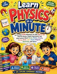 Learn Physics in a Minute: An Exciting STEM Adventure for Kids Ages 5-14 with Fun Stories, Simple Experiments, and Easy Lessons About Forces, Motion, cover