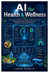 AI for Health & Wellness: A Practical Guide to Using AI for Healthy Living, Fitness Planning, Meal Preparation, Habit Tracking, Productivity, Mindfuln cover