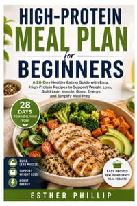 High Protein Meal Plan for Beginners: A 28 Day Healthy Eating Guide with Easy, High-Protein Recipes to Support Weight Loss, Build Lean Muscle, Boost E cover