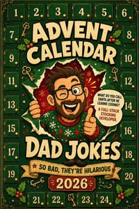 Advent Calendar 2026: 24-Day Christmas Countdown Book with Festive Puns & Classic Groaners The Ultimate Holiday Gag Gift, Stocking Stuffers & Secret S cover