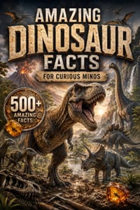 Amazing Dinosaur Facts for Curious Minds: 500 Incredible Dinosaur Facts About Fossils, Prehistoric Life, Evolution, Feathered Dinosaurs, Ancient World cover