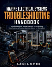 Marine Electrical Systems Troubleshooting Handbook: Practical Diagnostics for Shipboard Generators, AC/DC Distribution, Motors, Switchboards, Protecti cover