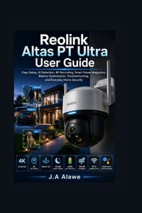Reolink Altas PT Ultra User Guide: Easy Setup, AI Detection, 4K Recording, Smart Home Integration, Battery Optimization, Troubleshooting, and Everyday cover