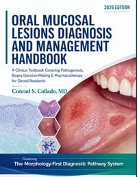 Oral Mucosal Lesions Diagnosis and Management Handbook: A Clinical Textbook Covering Pathogenesis, Biopsy Decision-Making & Pharmacotherapy for Dental cover