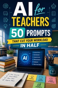 AI for Teachers 50 Prompts That Cut Your Workload in Half cover