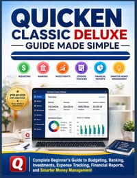 Quicken Classic Deluxe Guide Made Simple: Complete Beginners Guide to Budgeting, Banking, Investments, Expense Tracking, Financial Reports, and Smarte cover