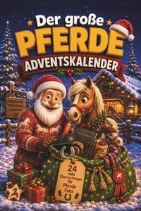 Der große Pferde Adventskalender: 24 winterliche Türchen für Reiterinnen, Reiter & Pferdefreunde - Geschichten, Wissen & Rätsel cover