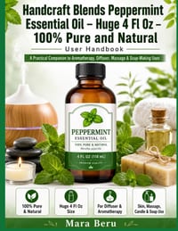 Handcraft Blends Peppermint Essential Oil- Huge 4 Fl Oz- 100% Pure and Natural User Handbook: A Practical to Aromatherapy, Diffuser, Massage & Soap-Ma cover