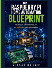 The Raspberry Pi Home Automation Blueprint: Step-by-Step DIY Projects to Automate Your Lighting, Smart Cameras, Voice Control, and Climate Systems wit cover