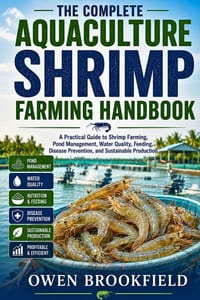 The Complete Aquaculture Shrimp Farming Handbook: A Practical Guide to Shrimp Farming, Pond Management, Water Quality, Feeding, Disease Prevention, an cover