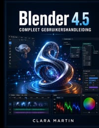 Blender 4.5 COMPLEET GEBRUIKERSHANDLEIDING: Een stapsgewijze handleiding voor 3D-modellering, animatie, rendering en geometrieknooppunten in de nieuws cover