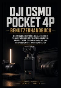 DJI Osmo Pocket 4P Benutzerhandbuch: Der unverzichtbare Begleiter für Filmaufnahmen mit Doppelobjektiv, erweiterten Dynamikumfang und professionelle F cover