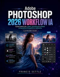 Adobe PHOTOSHOP 2026 WORKFLOW IA: Guida pratica per creare, armonizzare e rifinire composizioni fotografiche realistiche cover