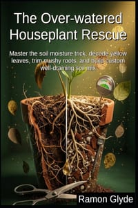 The Over-watered Houseplant Rescue: Master the soil moisture trick, decode yellow leaves, trim mushy roots, and build custom well-draining soil mix cover