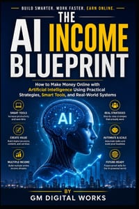 The AI Income Blueprint: How to Make Money Online with Artificial Intelligence Using Practical Strategies, Smart Tools, and Real-World Systems. cover