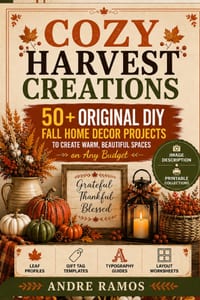 Cozy Harvest Creations: 50+ Original DIY Fall Home Decor Projects to Create Warm, Beautiful Spaces on Any Budget cover