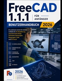 FreeCAD 1.1.1 f�r Anf�nger Benutzerhandbuch 2026: Ein praktischer Leitfaden f�r 3D-Modellierung, parametrisches Design, technische Zeichnungen, Baugru cover
