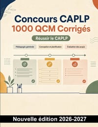 Concours CAPLP: 1000 QCM Corrigés: Pedagogie professionnelle, gestion de classe et didactique des sequences pour reussir le recrutement enseignant cover