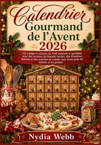 Calendrier Gourmand de l'Avent 2026: Un compte à rebours de Noël amusant et quotidien avec des recettes de biscuits faciles, des friandises festives e cover